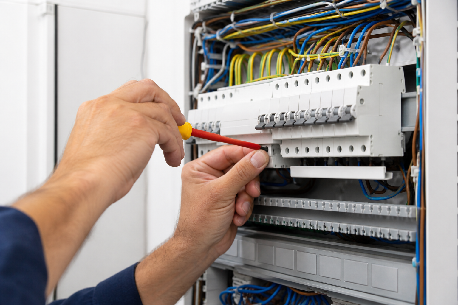 Electrical distribution panel and wiring
